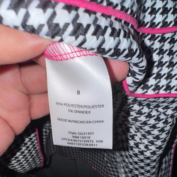 George Girls Size 8 Poodle Dress Set Black Houndstooth Pink Shirt Ruffle Hem NWT - Picture 13 of 14